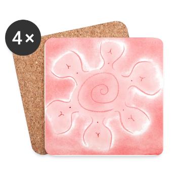 SOLESASO RED - Coasters (set of 4) - white - Front