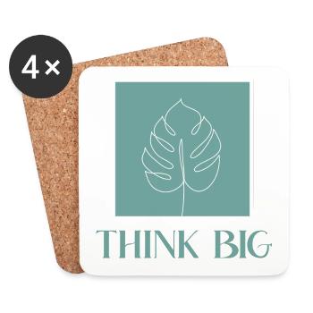 Think Big Monstera - Untersetzer (4er-Set) - Weiß - Vorne