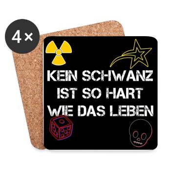 Das Leben (Kein Schwanz) | ZWEI - Untersetzer (4er-Set) - Weiß - Vorne
