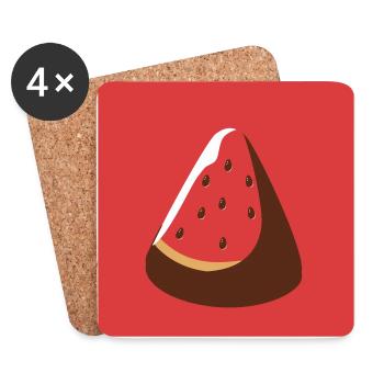 Watermelon - Coasters (set of 4) - white - Front