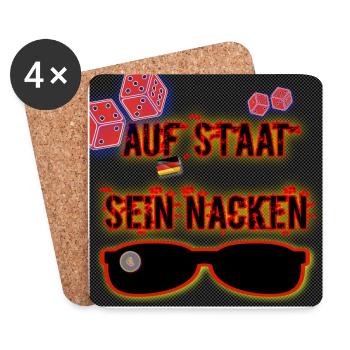 Auf Staat sein Nacken (DE) - Untersetzer (4er-Set) - Weiß - Vorne
