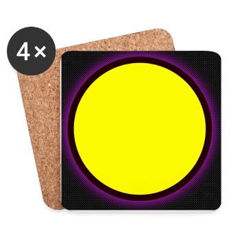 Punkt [Gelb] - Untersetzer (4er-Set) - Weiß - Vorne