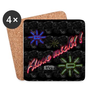KLAUE MICH!! JETZT!!! - Untersetzer (4er-Set) - Weiß - Vorne