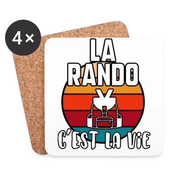 La rando c’est la vie - Dessous de verre (lot de 4) - blanc - Devant