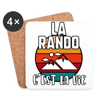La rando c’est la vie - Dessous de verre (lot de 4) - blanc - Devant
