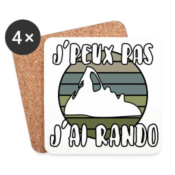 J’peux pas j’ai rando - Dessous de verre (lot de 4) - blanc - Devant