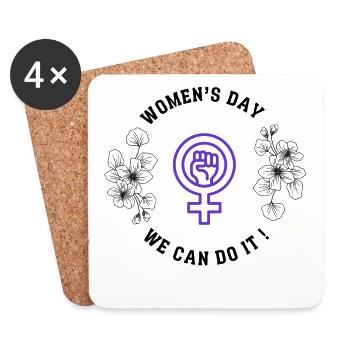 Women's Day - We cam do it - Coasters (set of 4) - white - Front