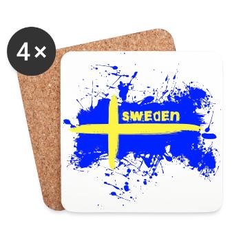 Sweden Flag/Flag - Coasters (set of 4) - white - Front