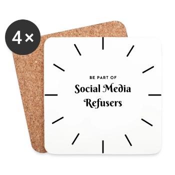 Social Media Verweigerer - Untersetzer (4er-Set) - Weiß - Vorne