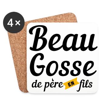 Beau gosse de père en fils - Dessous de verre (lot de 4) - blanc - Devant