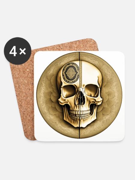 Ein Totenkopf der besonderen Art - Untersetzer (4er-Set) - Weiß