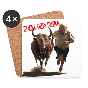 Le retraité Taureau a battu le cadeau du taureau - Dessous de verre (lot de 4) - blanc - Devant