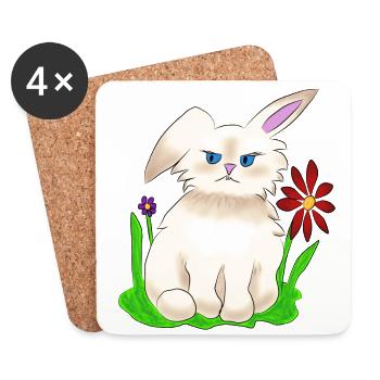 Motzehase, Kein Osterhase von Peace Joy Pancake - Untersetzer (4er-Set) - Weiß - Vorne