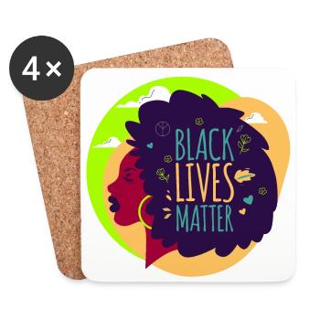 Black Lives Matter - Dessous de verre (lot de 4) - blanc - Devant