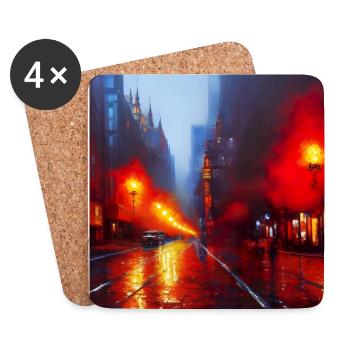 Rain Lamps - Impressionistic Style - Coasters (set of 4) - white - Front