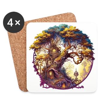 Treehouse Series No. 1 - Coasters (set of 4) - white - Front