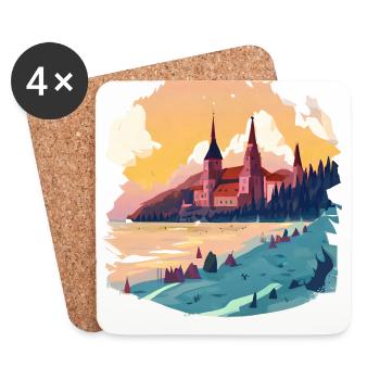 Germany is a country of abundant and diverse - Coasters (set of 4) - white - Front