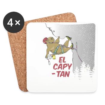 Capybara escalade El Capitan - Dessous de verre (lot de 4) - blanc - Devant
