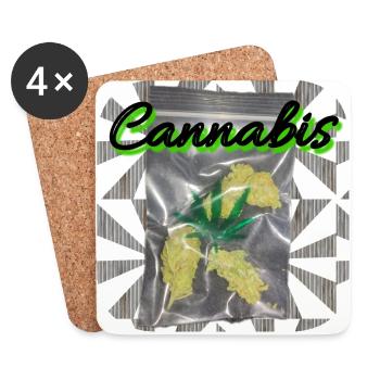 Cannabis - Club WoW - Coasters (set of 4) - white - Front