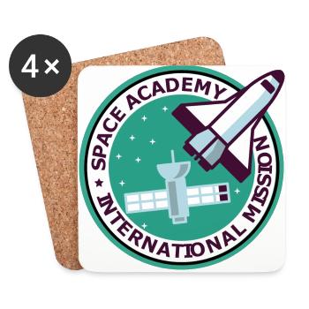 "Vintage Space Academy International" - Untersetzer (4er-Set) - Weiß - Vorne