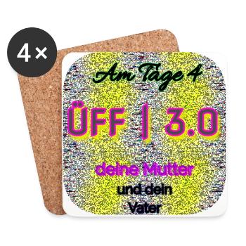 Üff | 3.0 - Club WoW - Untersetzer (4er-Set) - Weiß - Vorne