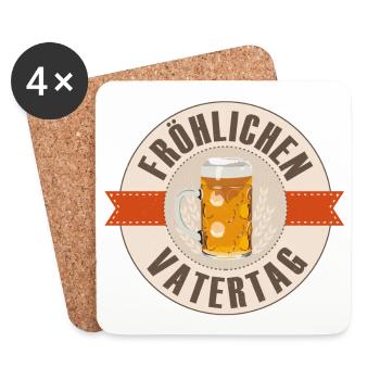 Fröhlichen Vatertag Label - Untersetzer (4er-Set) - Weiß - Vorne