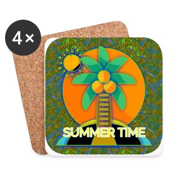 Summer Time - Club WoW - Untersetzer (4er-Set) - Weiß - Vorne