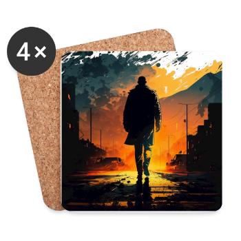 Urban Sunset Wanderer - Coasters (set of 4) - white - Front