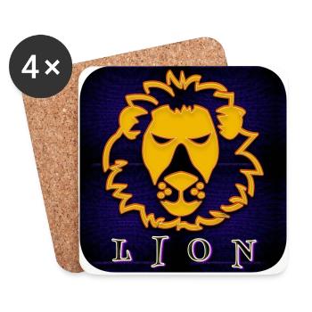LION (Lion) - Dessous de verre (lot de 4) - blanc - Devant