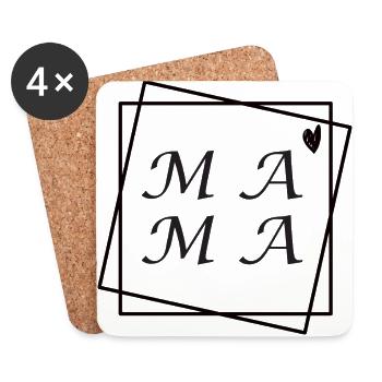 Mama Kaffeetasse - Das perfekte Muttertagsgeschenk - Untersetzer (4er-Set) - Weiß - Vorne