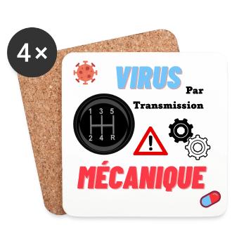 Mechanical Transmission Viruses - Protect Yourself - Coasters (set of 4) - white - Front
