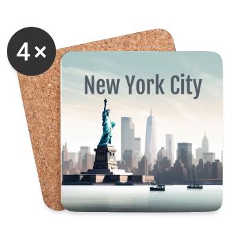 New York City Simple - Untersetzer (4er-Set) - Weiß - Vorne