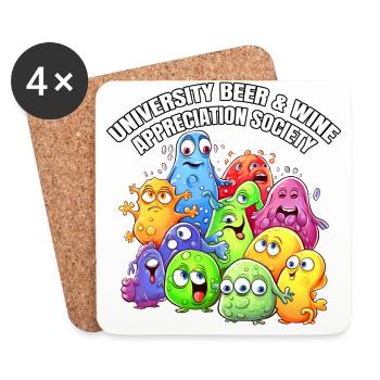 UNIVERSITY BEER & WINE APPRECIATION SOCIETY - Coasters (set of 4) - white - Front