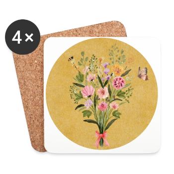 Spring flowers - Coasters (set of 4) - white - Front