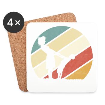 Mom Play with son - Mother's Day Gifts - Coasters (set of 4) - white - Front