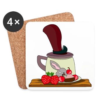The rabbit's snack - Coasters (set of 4) - white - Front
