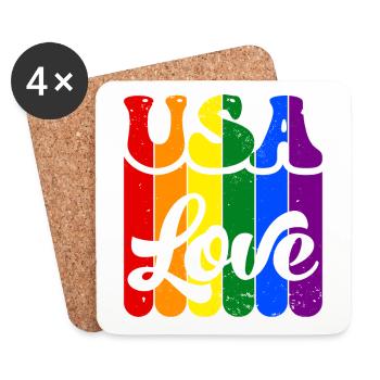 Celebrate Every Color: USA Pride Month! - Coasters (set of 4) - white - Front
