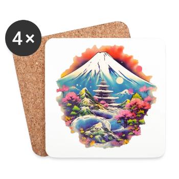 Mount Fuji - Coasters (set of 4) - white - Front