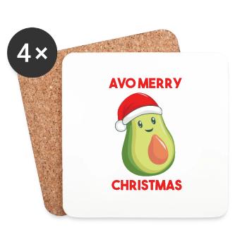 Avo Merry Christmas Avocado Lover Vegan Gift - Coasters (set of 4) - white - Front