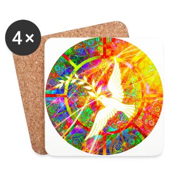 Colombe de la paix - Dessous de verre (lot de 4) - blanc - Devant
