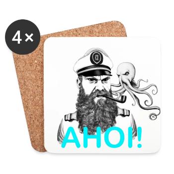 Captain Ahoy - Coasters (set of 4) - white - Front