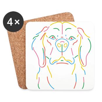 NEON DOG - Coasters (set of 4) - white - Front