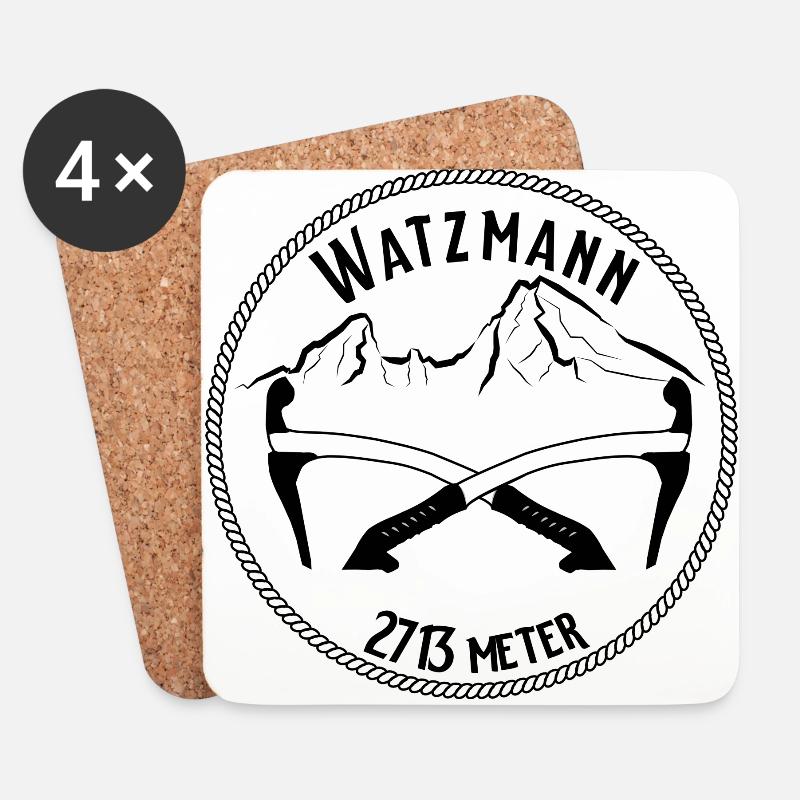 Berg Watzmann - Untersetzer (4er-Set) - Weiß