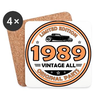 Vintage 1989 svg - Dessous de verre (lot de 4) - blanc - Devant