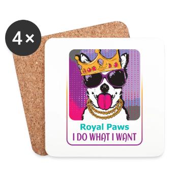 Stubborn Dog King - Coasters (set of 4) - white - Front