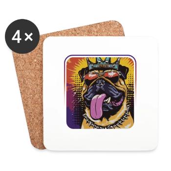 Stubborn Guardian Dog - Coasters (set of 4) - white - Front