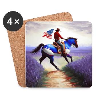 Cow-boy - Dessous de verre (lot de 4) - blanc - Devant