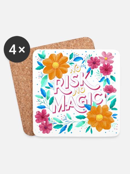 Magic and flowers - Coasters (set of 4) - white