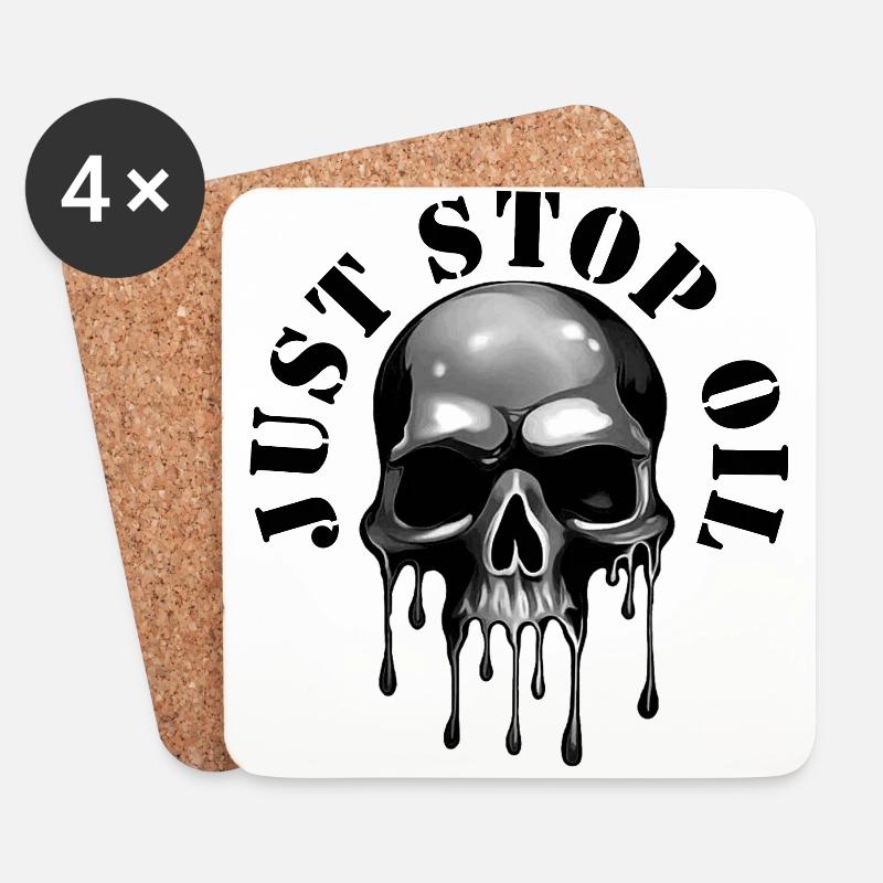 Stoppen Sie einfach das Öl - Untersetzer (4er-Set) - Weiß
