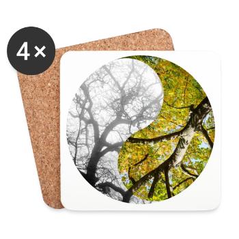 Yin und Yang der Jahreszeiten - Untersetzer (4er-Set) - Weiß - Vorne